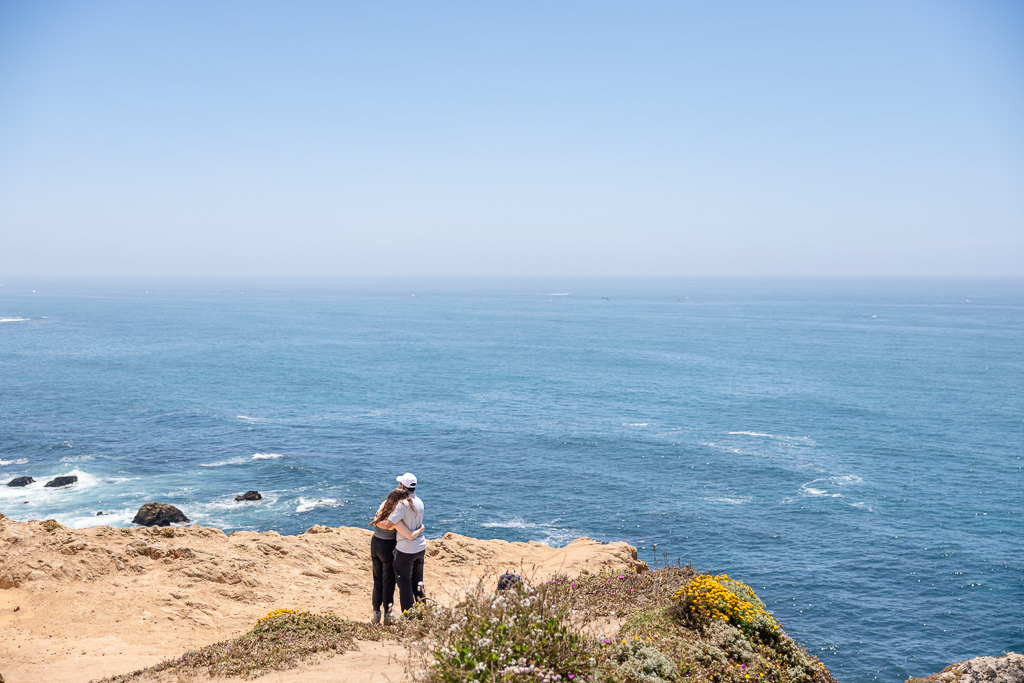 couple standing together taking in the views at Tomales Point