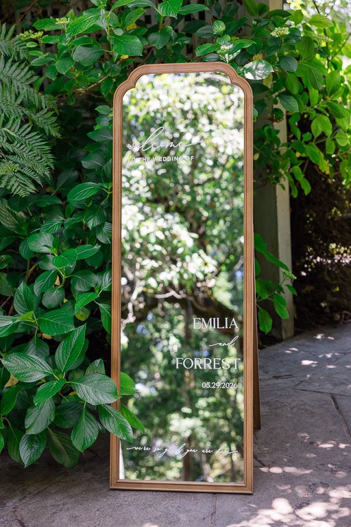 mirror wedding welcome sign