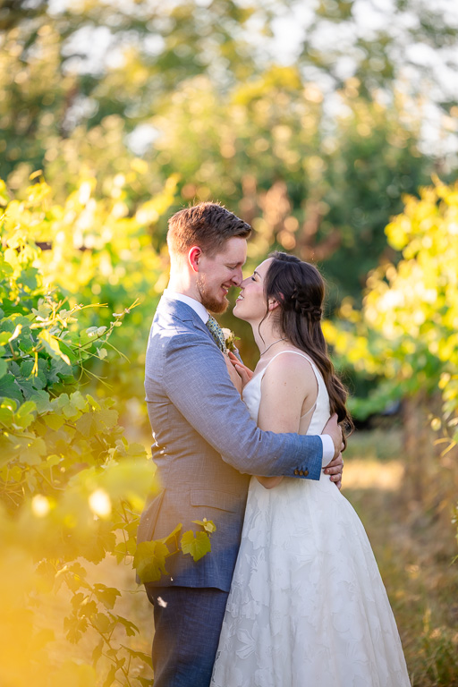 golden hour wedding portraits at Vine Hill House
