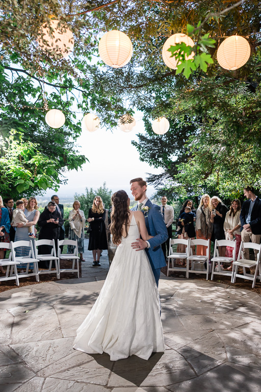 bride and groom's first dance at Vine Hill House