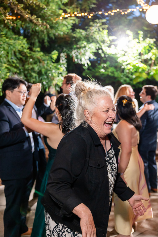 a wedding guest on the dance floor
