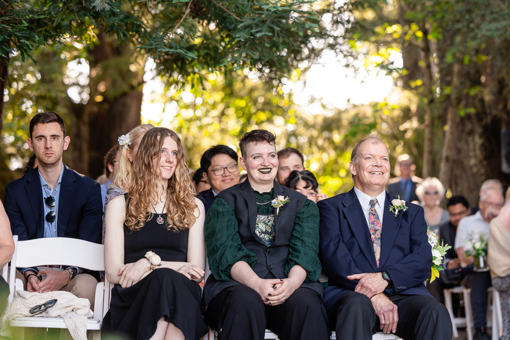 groom's family sitting in the first row