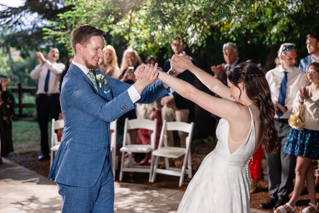 bride and groom sharing a dance