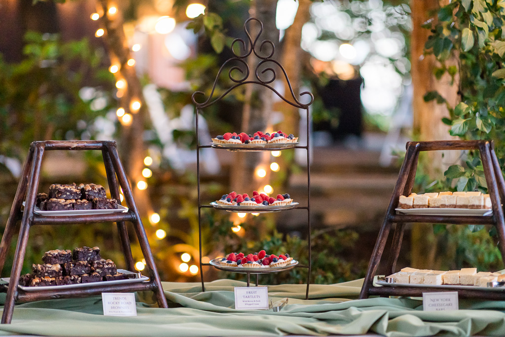 dessert table with tarts