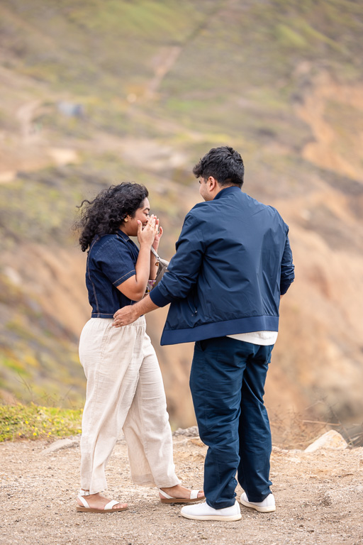 candid moment after proposal