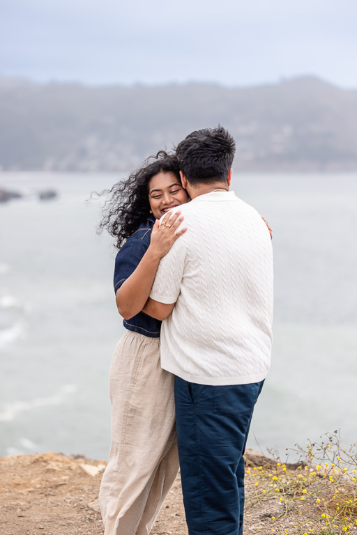 hugging after she said yes