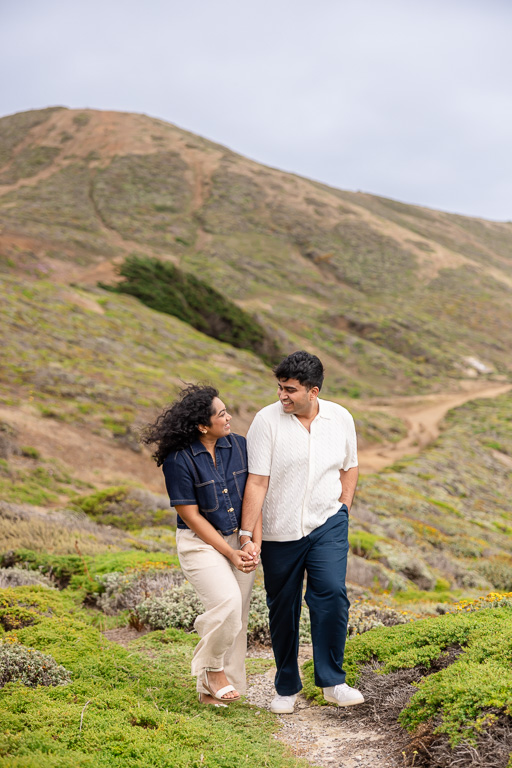 Pacifica coastal greenery engagement shoot