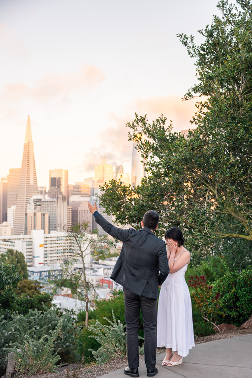 proposal speech at Ina Coolbrith Park
