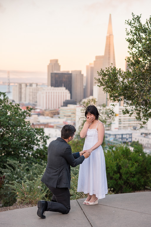 emotional marriage proposal in San Francisco