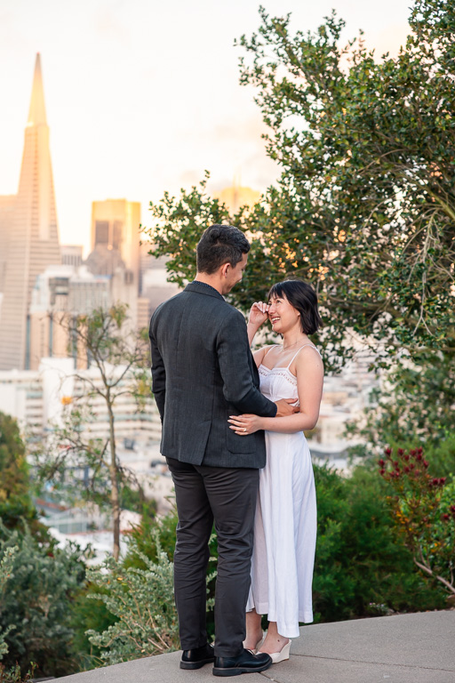 wiping away happy tears during proposal