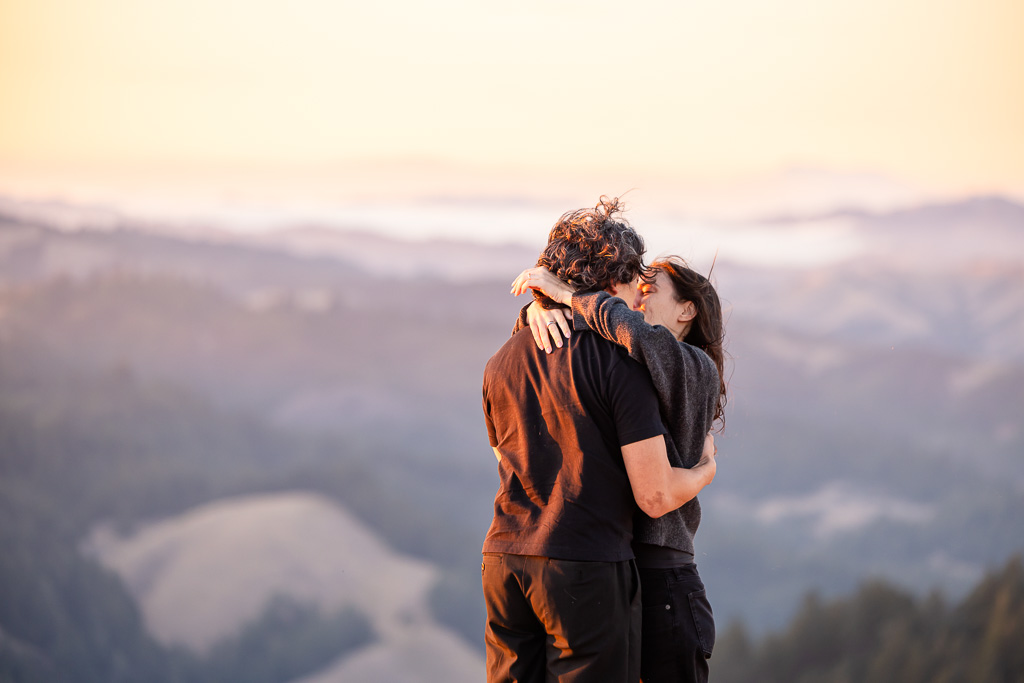 romantic mountaintop sunset engagement photos