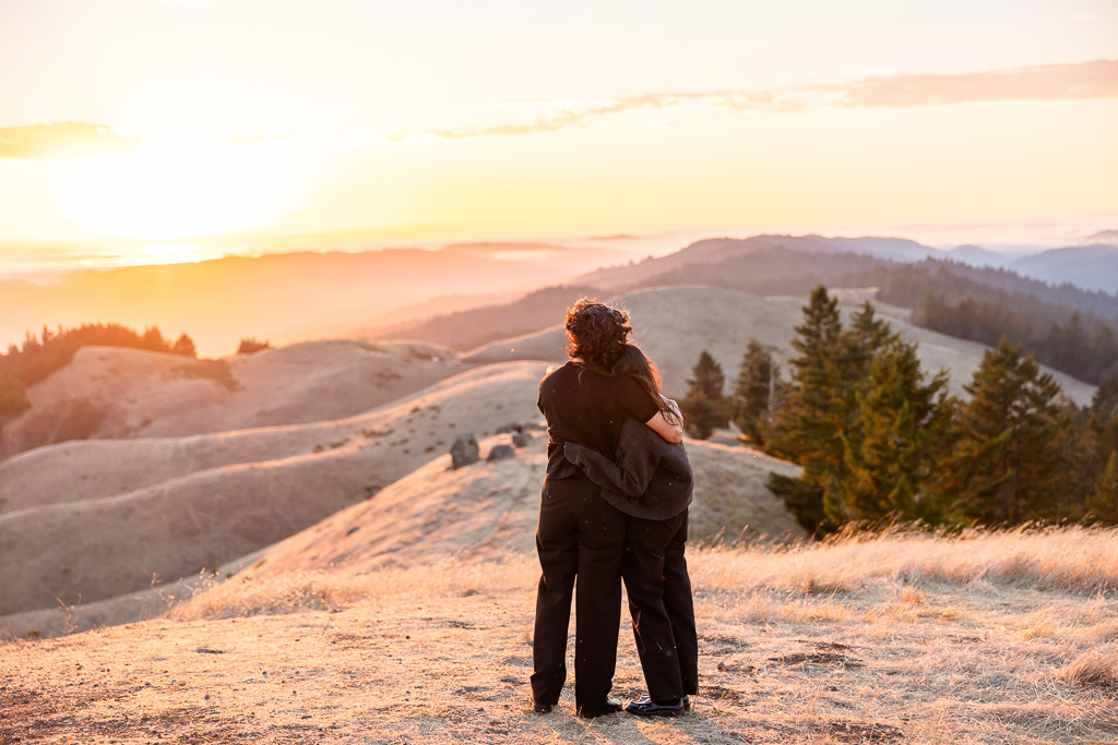 candid quiet moment of couple at sunset