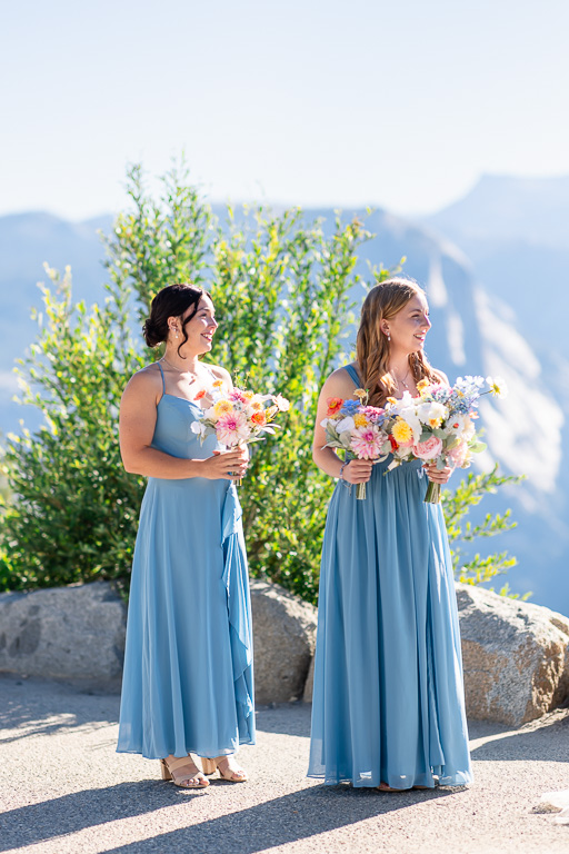 bridesmaids at Yosemite elopement