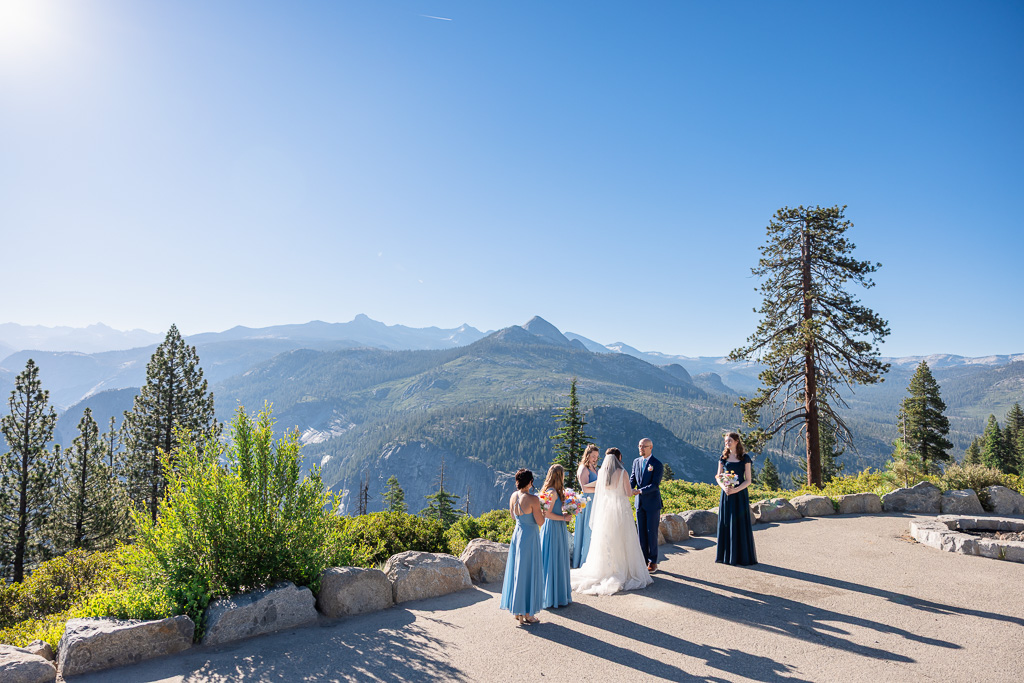 wide angle shot of Glacier Point elopement