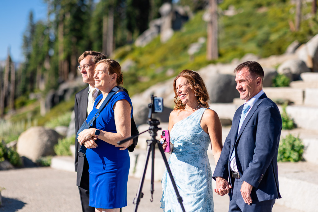 parents in the audience of wedding at Glacier Point