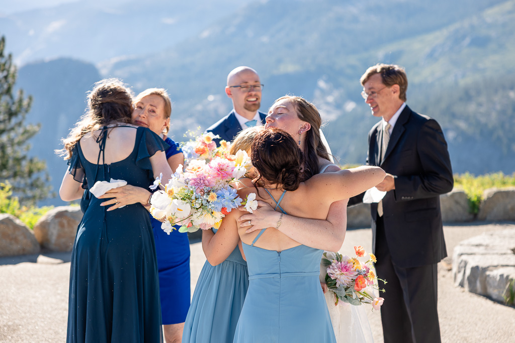 friends & family hugs after ceremony
