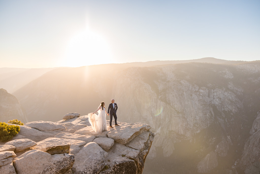 amazing golden hour wedding photography at Taft Point