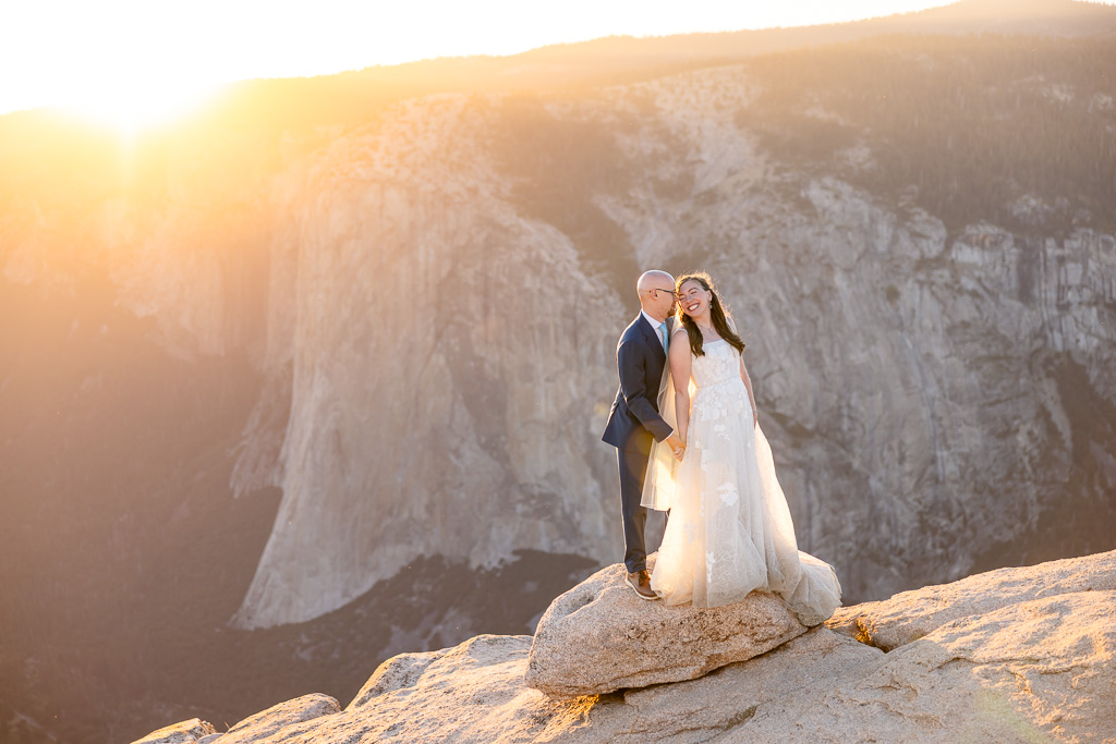 sunset wedding photo at Yosemite