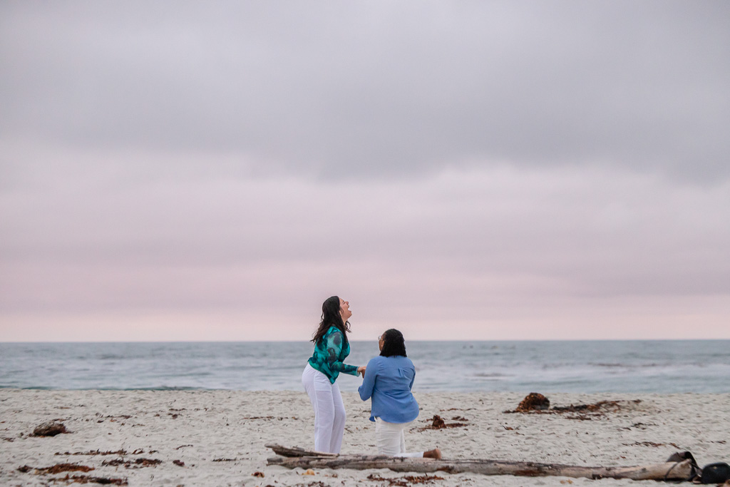evening proposal on the beaches of Carmel by the Sea