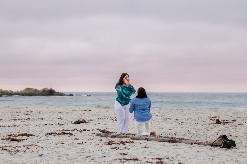 Carmel-by-the-Sea beach surprise proposal