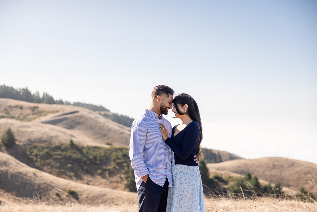 engagement photos at midday on Mt Tam