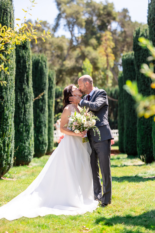 bride and groom at Filoli Gardens