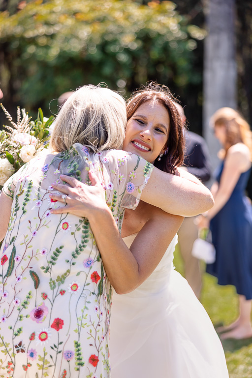bride hugging a friend