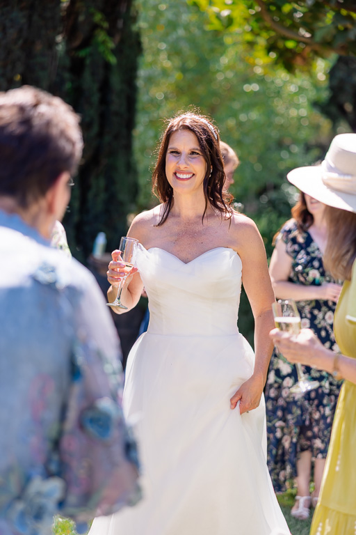 bride with guests