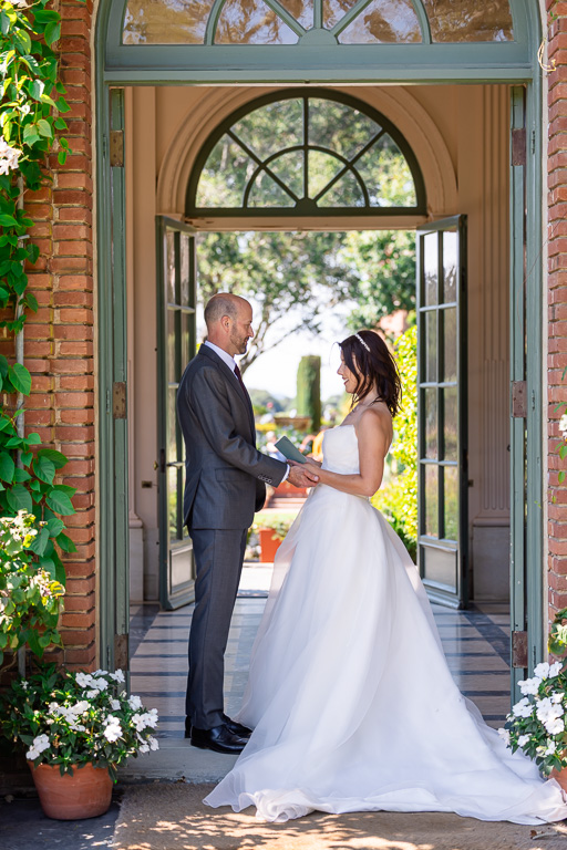 private vow exchange at the Filoli Garden House