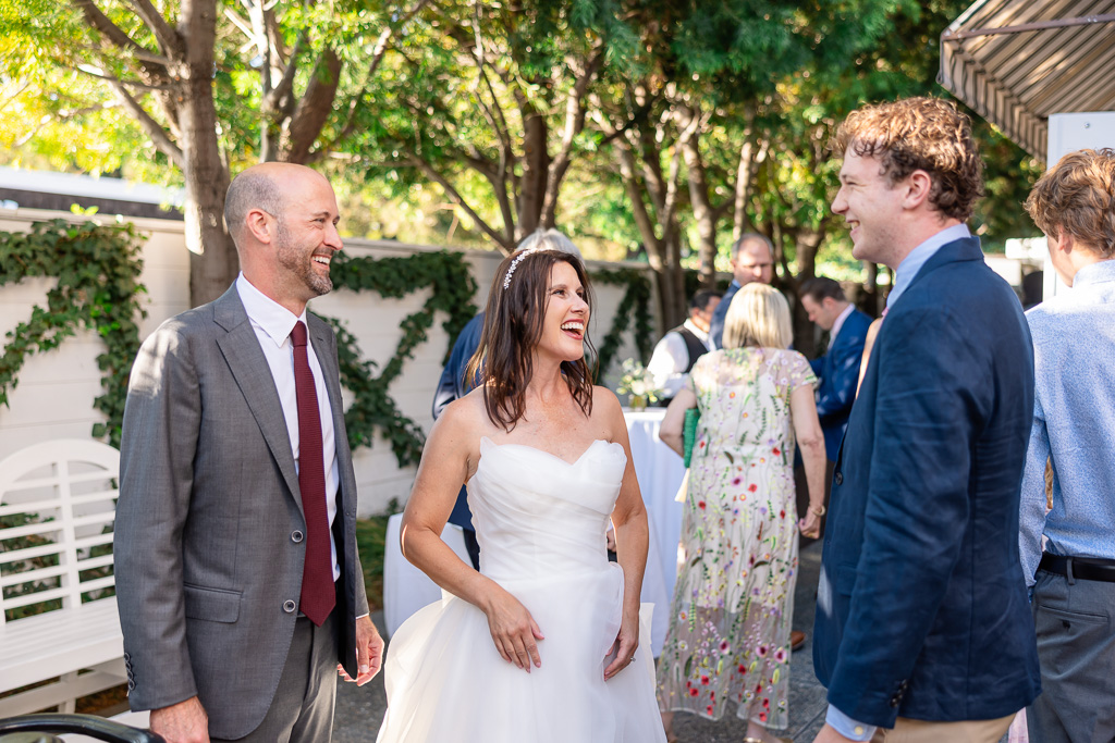 bride and groom greeting their guest