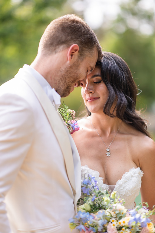 close-up intimate wedding photo