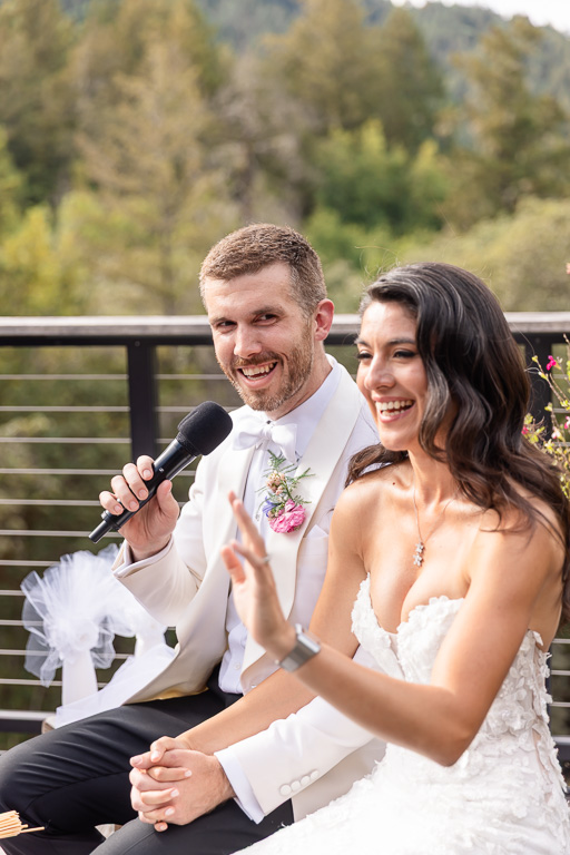 bride and groom speaking