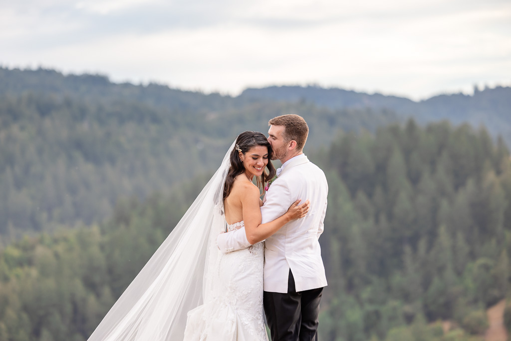 wedding photos on a mountaintop in Northern California