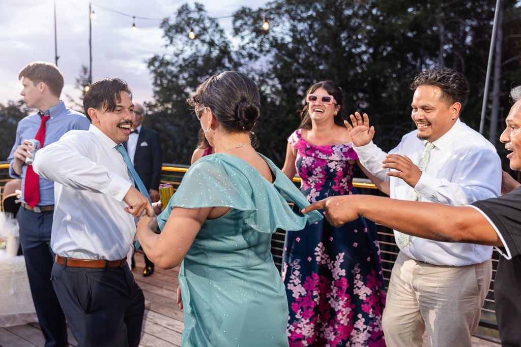 open dancing at the end of the wedding day