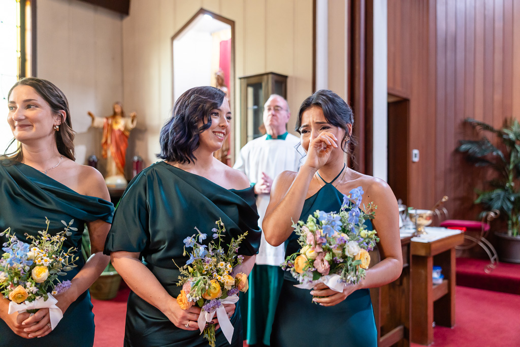 bridesmaid crying