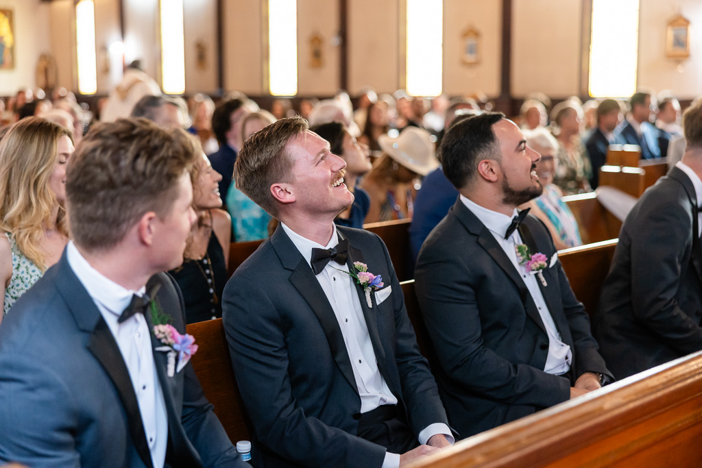 groomsmen during ceremony