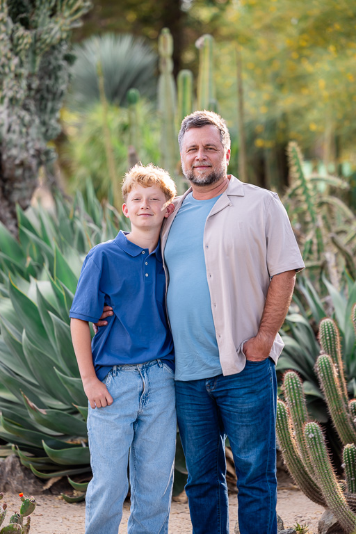 father and son portrait at Arizona Cactus Garden