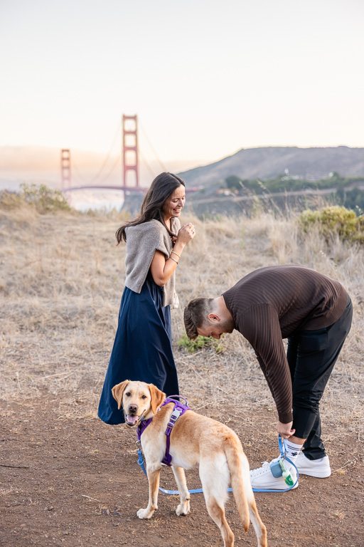 man proposing with ring hidden in pant leg