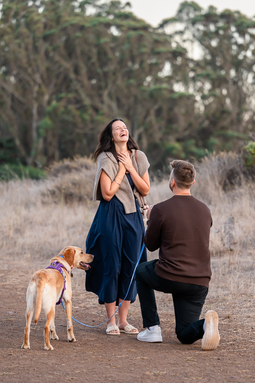 happiest surprise proposal reaction on hiking trail