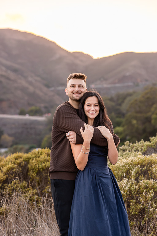 hiking trail golden hour engagement photos