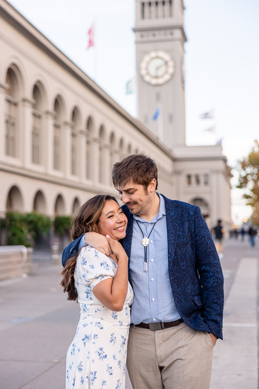engagement photoshoot at San Francisco Ferry Building