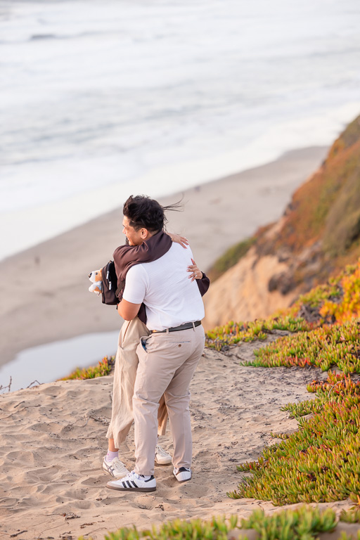 a hug after proposing