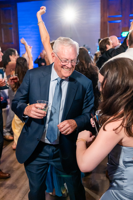 grandpa celebrates on the dance floor