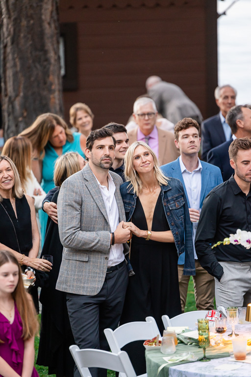 Wedding guests gathered for speeches