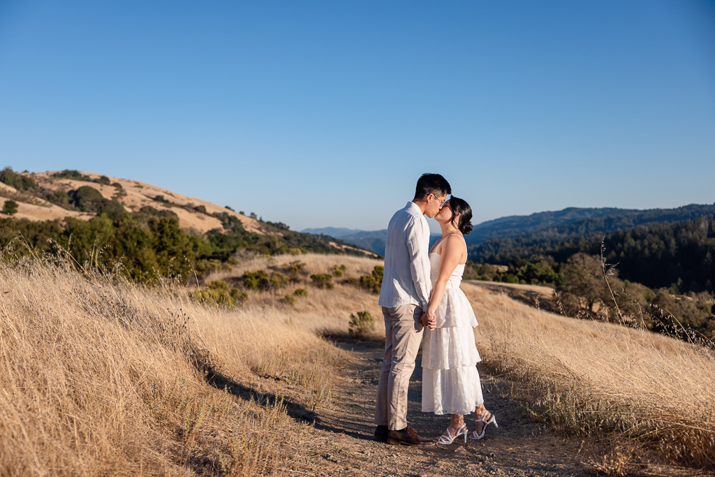 mountain hiking trail engagement photos