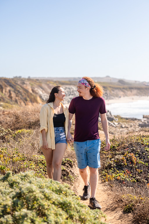 oceanside trail engagement picture