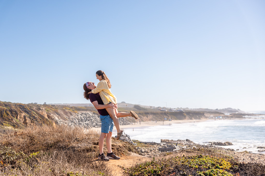 engagement shoot at Pescadero State Beach during daytime
